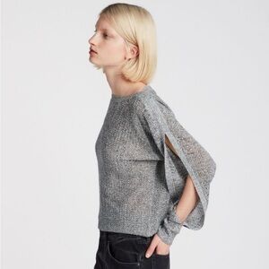 All Saints Gray Women's Lightweight Sweater Top
